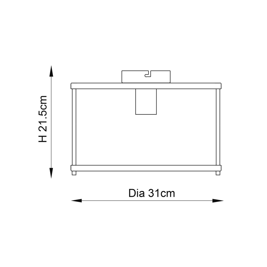 Endon 96150 - Plafonnier HOPTON 1xE27/10W/230V, finition chrome brillant