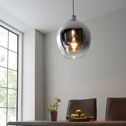 Endon 96442 - Suspension filaire PANTHER 1xE27/10W/230V chrome brillant/fumé