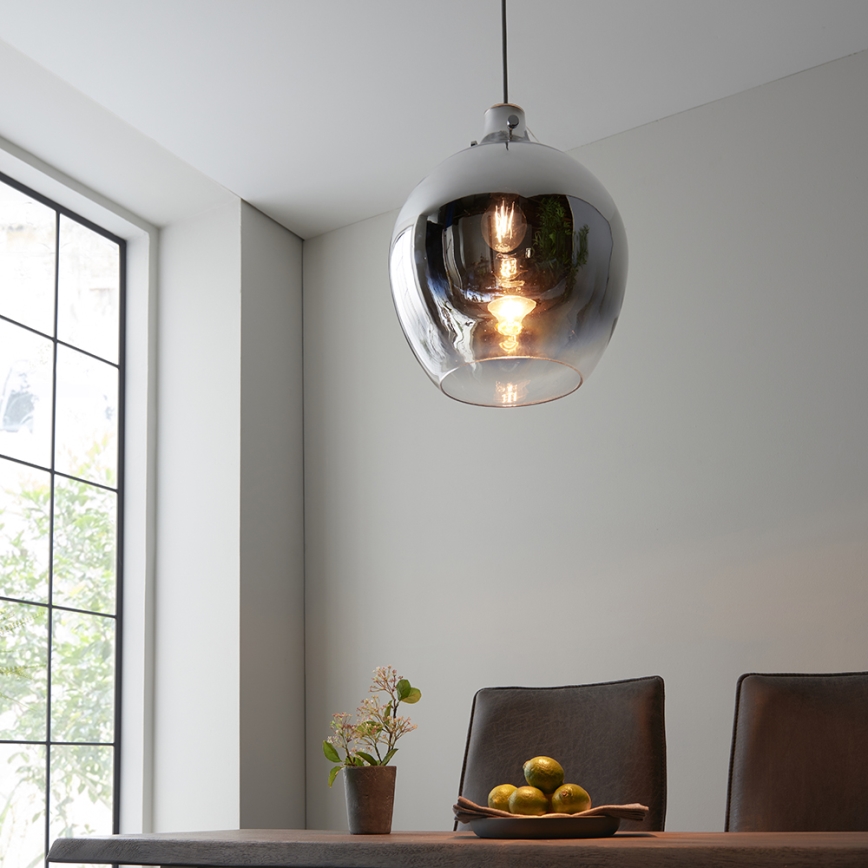 Endon 96442 - Suspension filaire PANTHER 1xE27/10W/230V chrome brillant/fumé