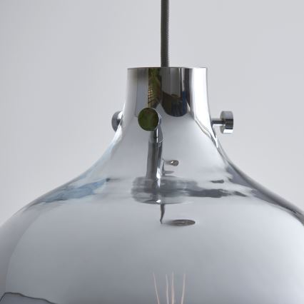 Endon 96442 - Suspension filaire PANTHER 1xE27/10W/230V chrome brillant/fumé