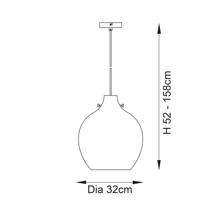 Endon 96442 - Suspension filaire PANTHER 1xE27/10W/230V chrome brillant/fumé