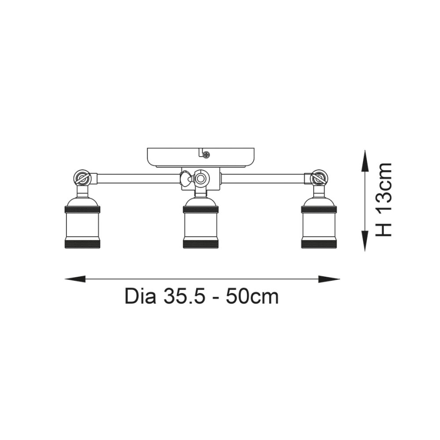 Endon 97243 - Spot HAL 3xE27/10W/230V laiton
