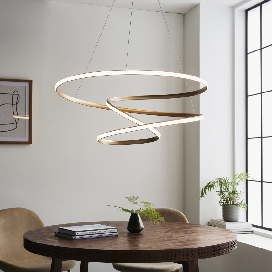 Endon 97639 - Suspension LED dimmable sur câble TWIRL LED/88W/230V 3000K dorée