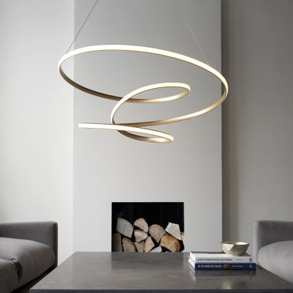 Endon 97639 - Suspension LED dimmable sur câble TWIRL LED/88W/230V 3000K dorée