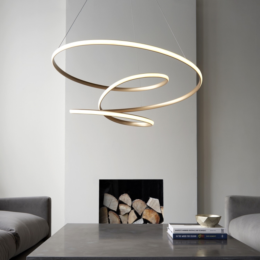 Endon 97639 - Suspension LED dimmable sur câble TWIRL LED/88W/230V 3000K dorée
