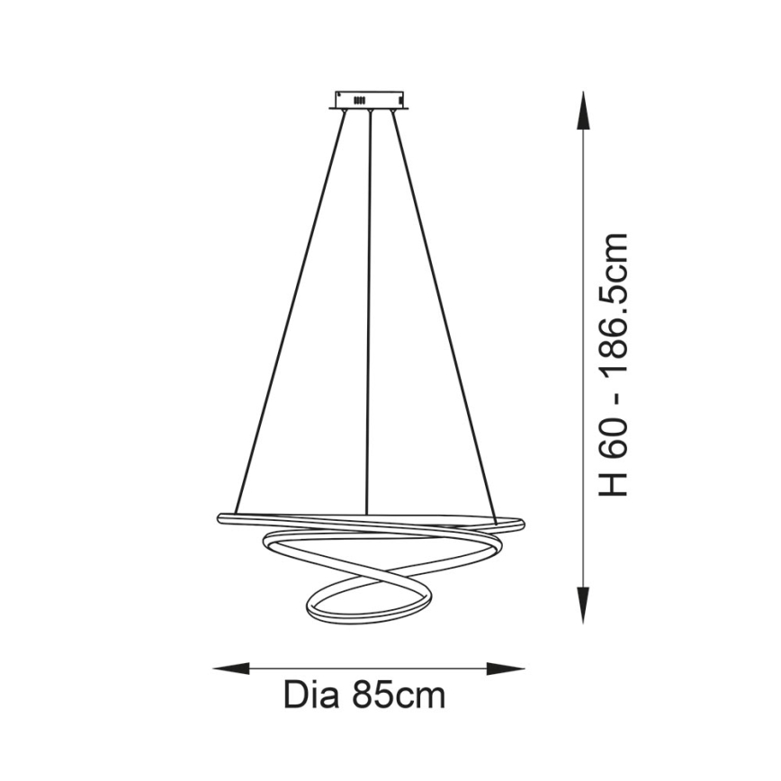 Endon 97639 - Suspension LED dimmable sur câble TWIRL LED/88W/230V 3000K dorée