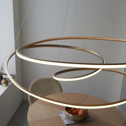 Endon 97645 - Suspension LED à intensité variable sur câble TWIRL LED/131W/230V 3000K dorée