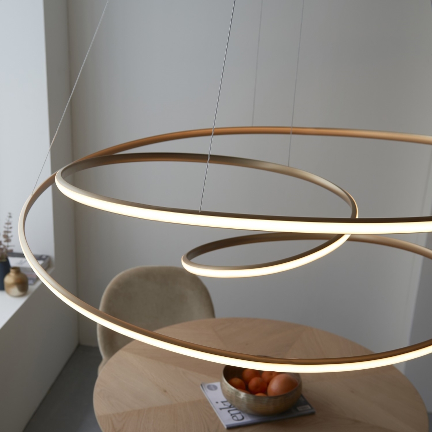 Endon 97645 - Suspension LED à intensité variable sur câble TWIRL LED/131W/230V 3000K dorée