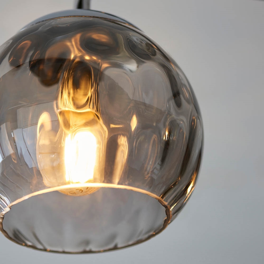 Endon 97971 - Plafonnier DIMPLE 3xE14/25W/230V chrome brillant/gris fumé