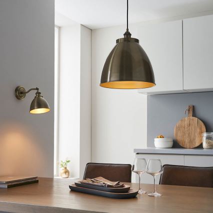 Endon 98744 - Suspension sur câble FRANKLIN 1xE27/10W/230V laiton