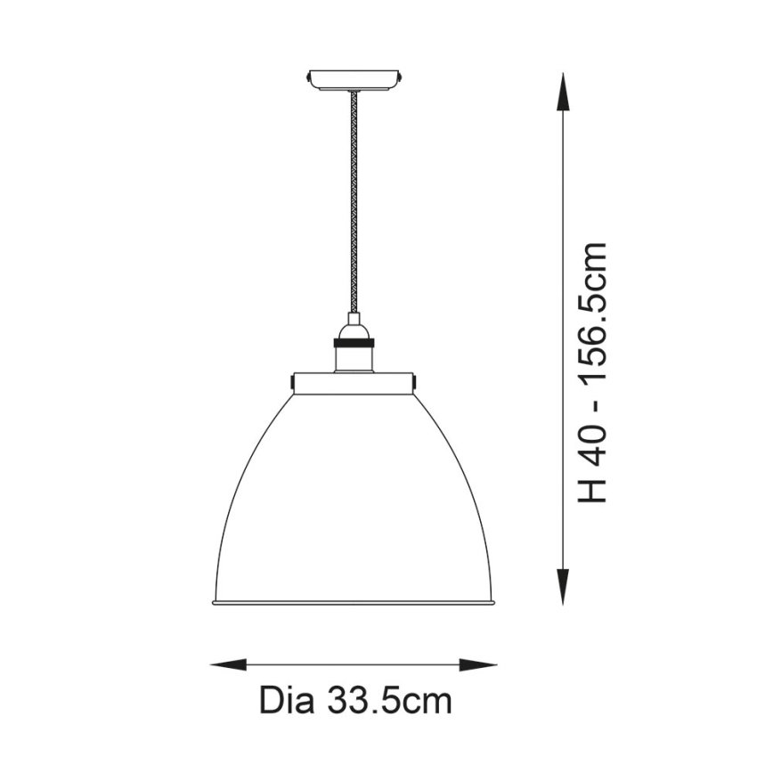 Endon 98744 - Suspension sur câble FRANKLIN 1xE27/10W/230V laiton