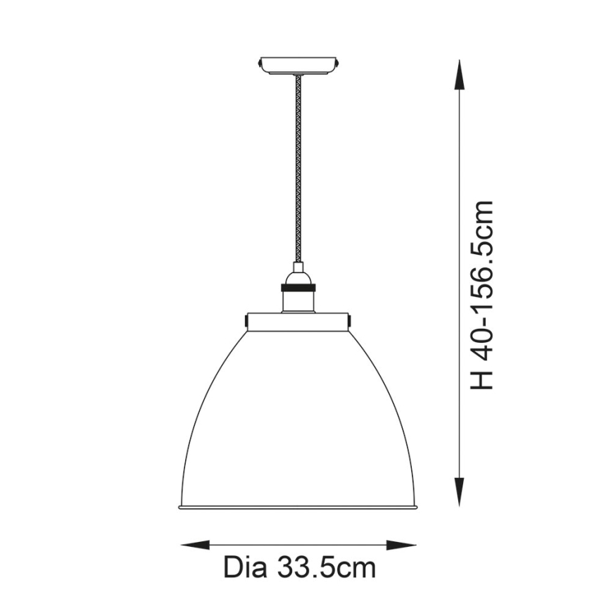 Endon 98749 - Suspension sur câble FRANKLIN 1xE27/10W/230V noir/laiton