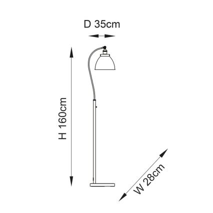 Endon 98753 - Lampadaire FRANKLIN 1 x E27/10W/230V chrome mat/anthracite