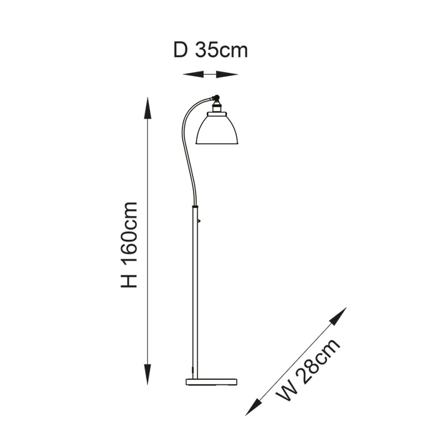 Endon 98753 - Lampadaire FRANKLIN 1 x E27/10W/230V chrome mat/anthracite