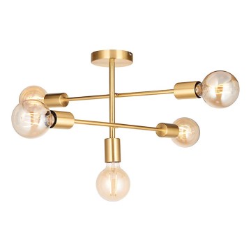 Endon 98786 - Lustre sur tige SOHAN 5xE27/10W/230V en laiton