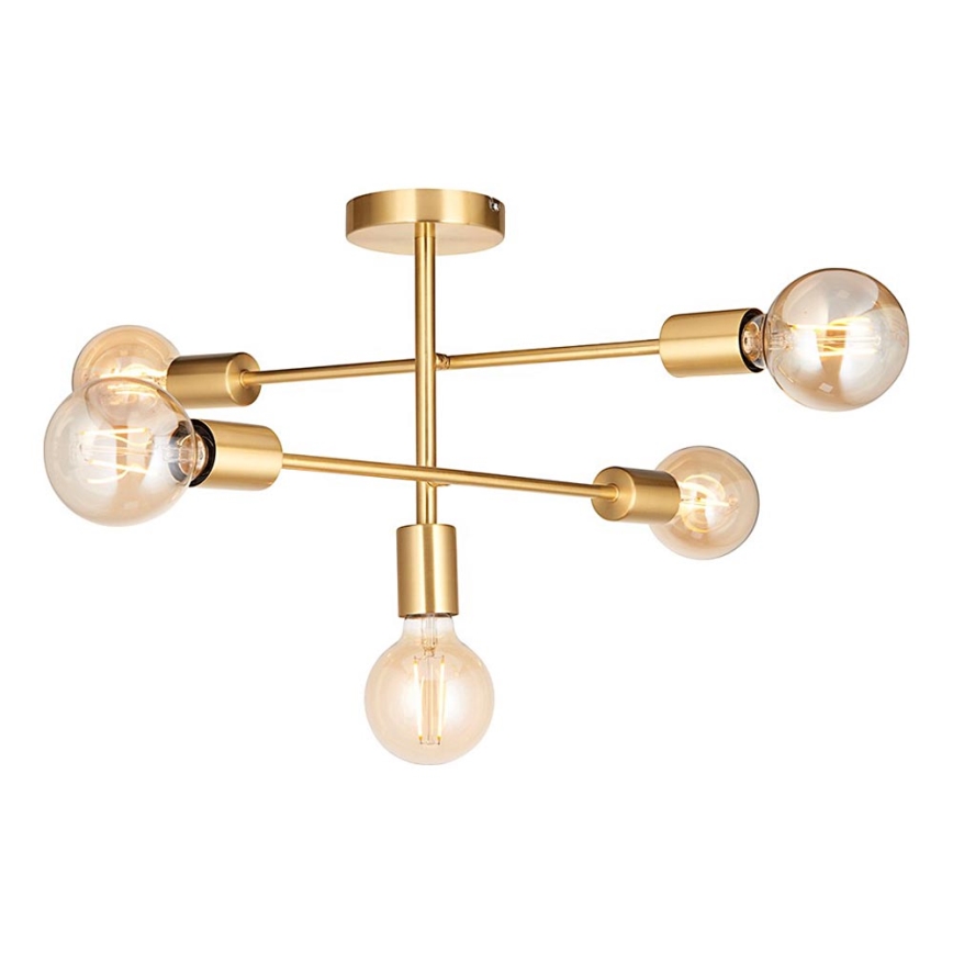 Endon 98786 - Lustre sur tige SOHAN 5xE27/10W/230V en laiton