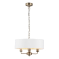 Endon 98934 - Suspension chaîne HIGHCLERE 3xE14/40W/230V blanc/laiton d. 45 cm