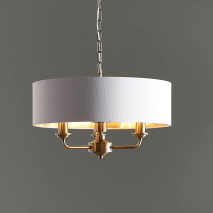 Endon 98934 - Suspension chaîne HIGHCLERE 3xE14/40W/230V blanc/laiton