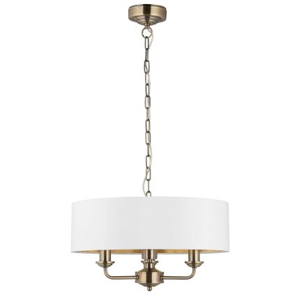 Endon 98934 - Suspension chaîne HIGHCLERE 3xE14/40W/230V blanc/laiton