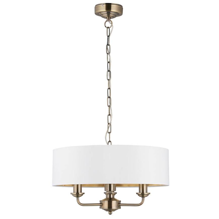 Endon 98934 - Suspension chaîne HIGHCLERE 3xE14/40W/230V blanc/laiton