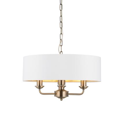 Endon 98934 - Suspension chaîne HIGHCLERE 3xE14/40W/230V blanc/laiton