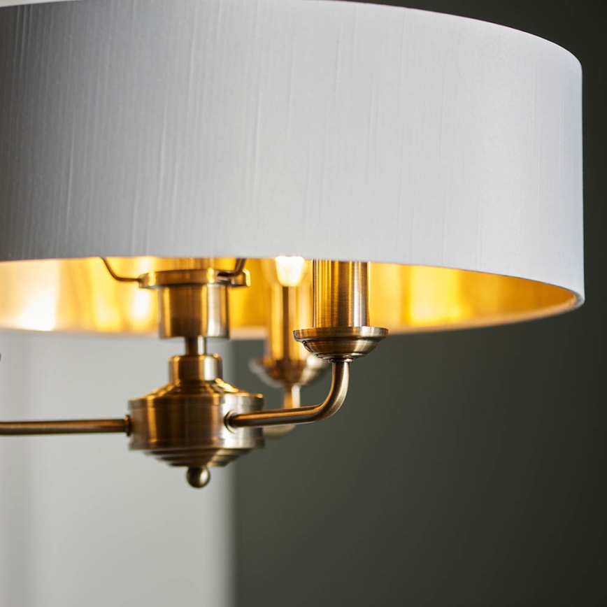 Endon 98934 - Suspension chaîne HIGHCLERE 3xE14/40W/230V blanc/laiton