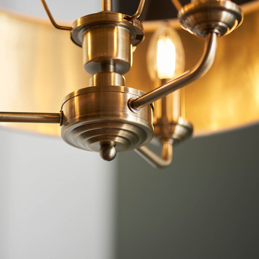 Endon 98934 - Suspension chaîne HIGHCLERE 3xE14/40W/230V blanc/laiton