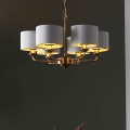 Endon 98936 - Suspension chaîne HIGHCLERE 6xE14/28W/230V blanc/laiton