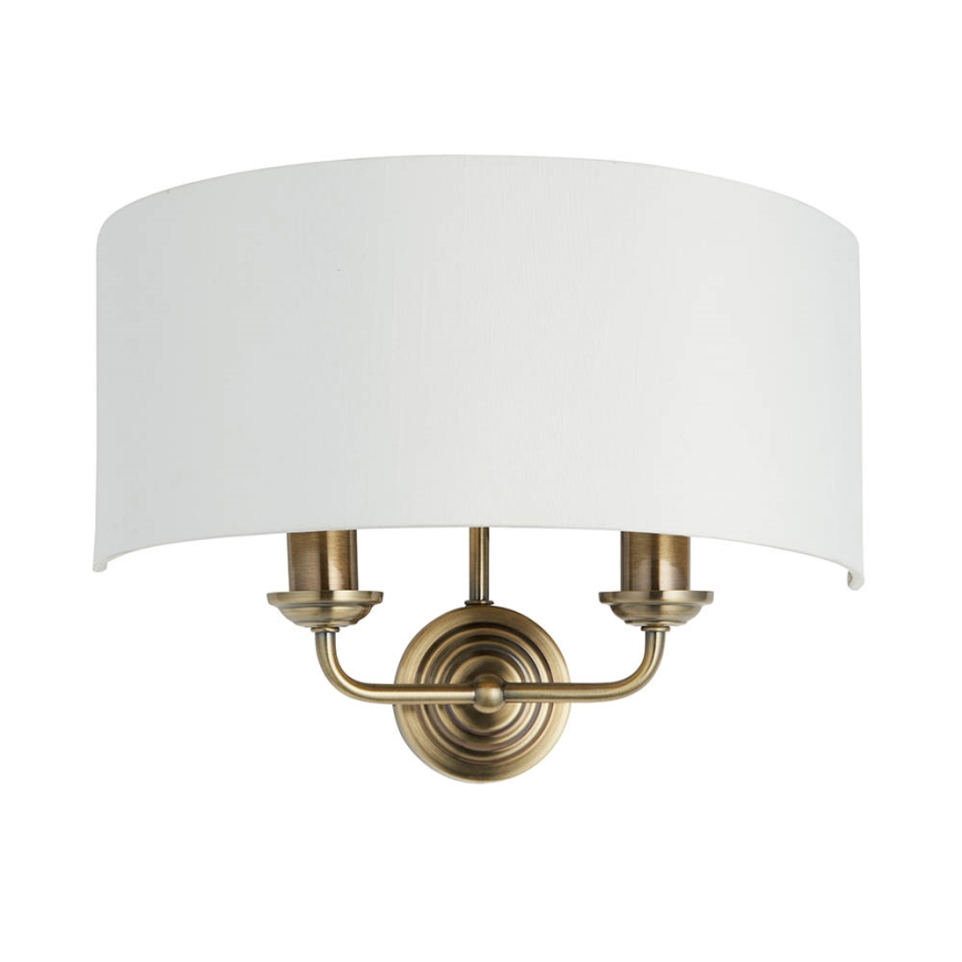 Endon 98937 - Applique murale HIGHCLERE 2xE14/40W/230V blanc/laiton