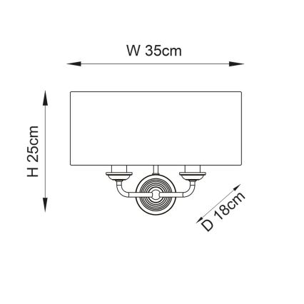 Endon 98937 - Applique murale HIGHCLERE 2xE14/40W/230V blanc/laiton