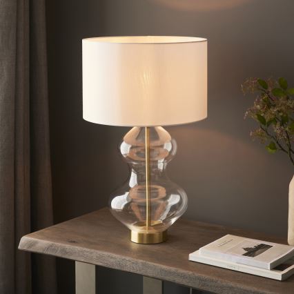 Endon 99110 - Lampe de table dimmable KELDA 1xE27/10W/230V blanc/doré