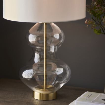 Endon 99110 - Lampe de table dimmable KELDA 1xE27/10W/230V blanc/doré