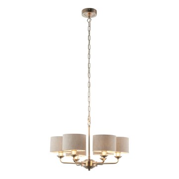 Endon 99151 - Lustre sur chaîne HIGHCLERE 6xE14/28W/230V gris/chrome mat Ø 53 cm