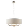 Endon 99152 - Suspension chaîne HIGHCLERE 8xE14/40W/230V gris/chrome mat d. 70 cm