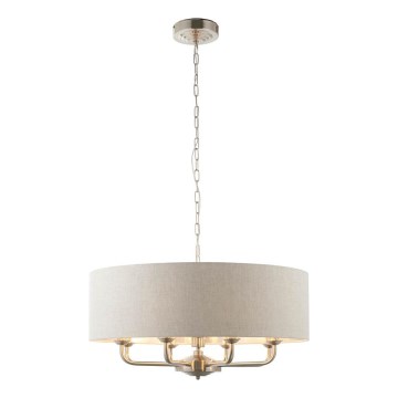 Endon 99152 - Suspension chaîne HIGHCLERE 8xE14/40W/230V gris/chrome mat d. 70 cm
