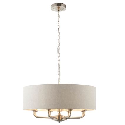 Endon 99152 - Suspension chaîne HIGHCLERE 8xE14/40W/230V gris/chrome mat d. 70 cm