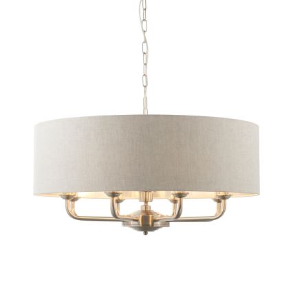 Endon 99152 - Suspension chaîne HIGHCLERE 8xE14/40W/230V gris/chrome mat d. 70 cm