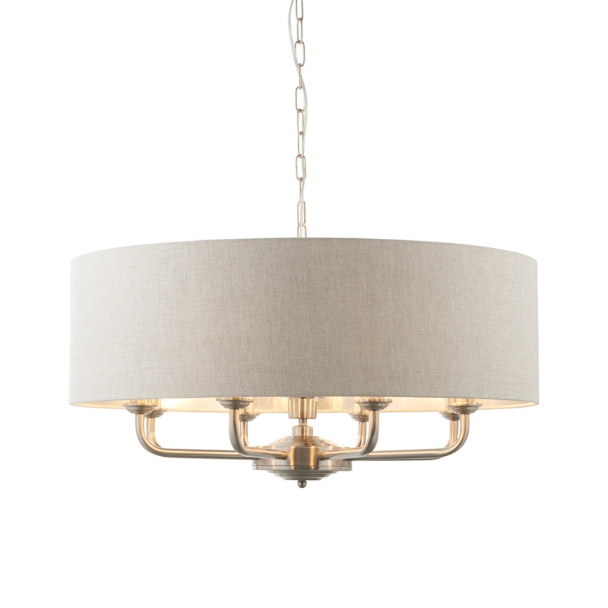 Endon 99152 - Suspension chaîne HIGHCLERE 8xE14/40W/230V gris/chrome mat d. 70 cm