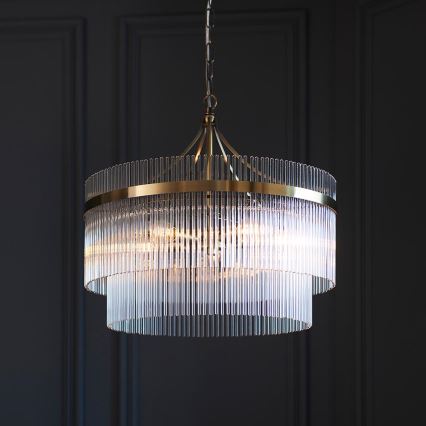Endon 99166 - Lustre sur chaîne MARIETTA 5xE14/7W/230V laiton/transparent