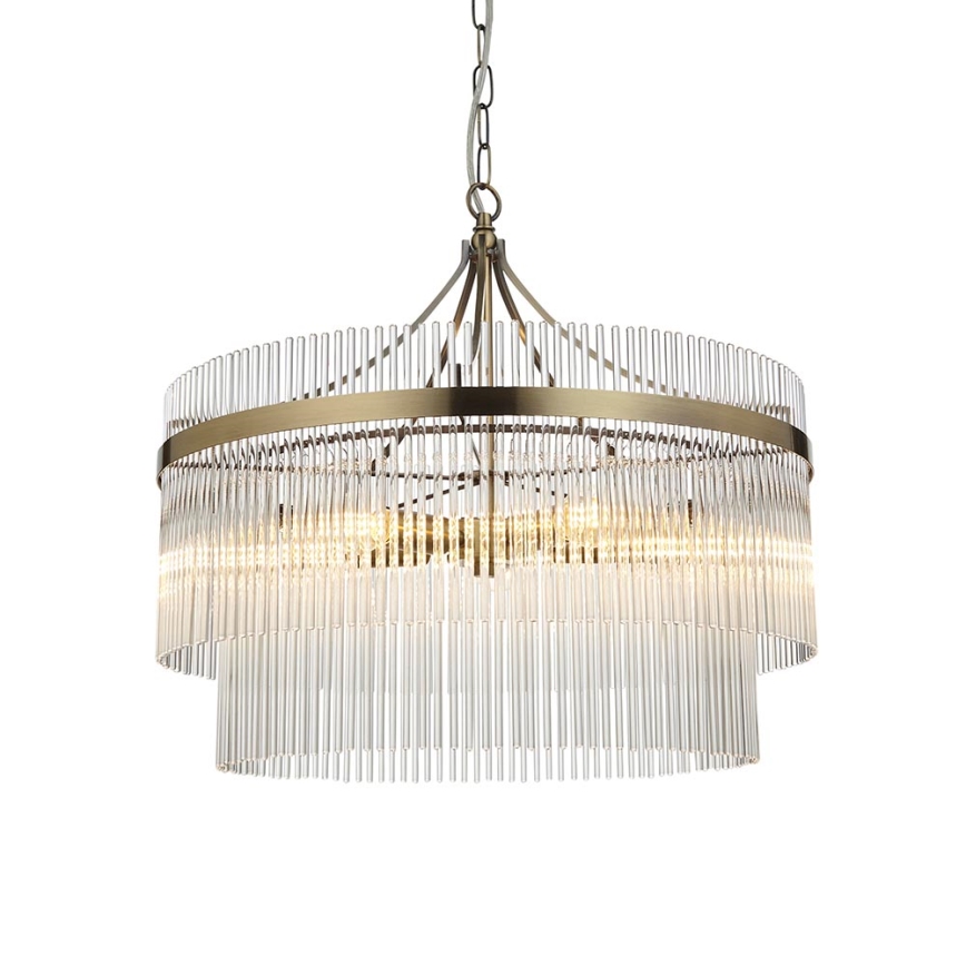 Endon 99166 - Lustre sur chaîne MARIETTA 5xE14/7W/230V laiton/transparent