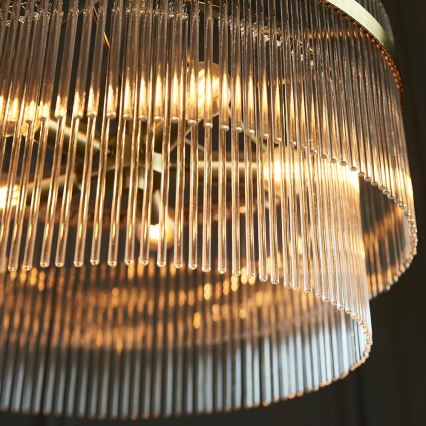 Endon 99166 - Lustre sur chaîne MARIETTA 5xE14/7W/230V laiton/transparent