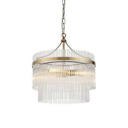 Endon 99167 - Suspension chaîne MARIETTA 3xE14/7W/230V laiton/transparent