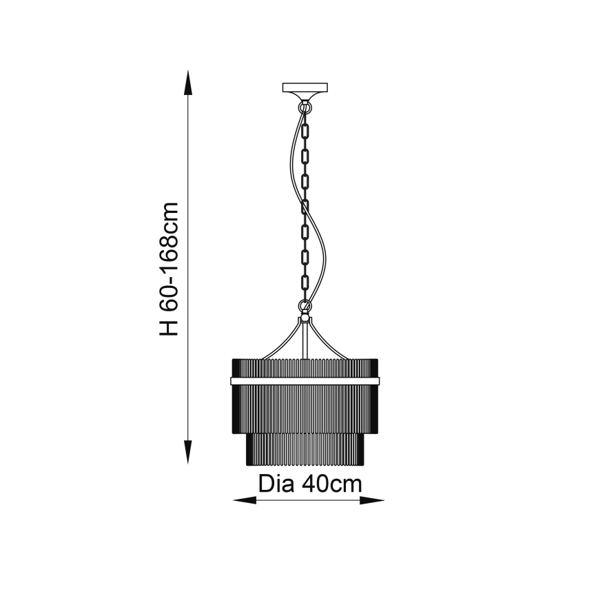 Endon 99167 - Suspension chaîne MARIETTA 3xE14/7W/230V laiton/transparent