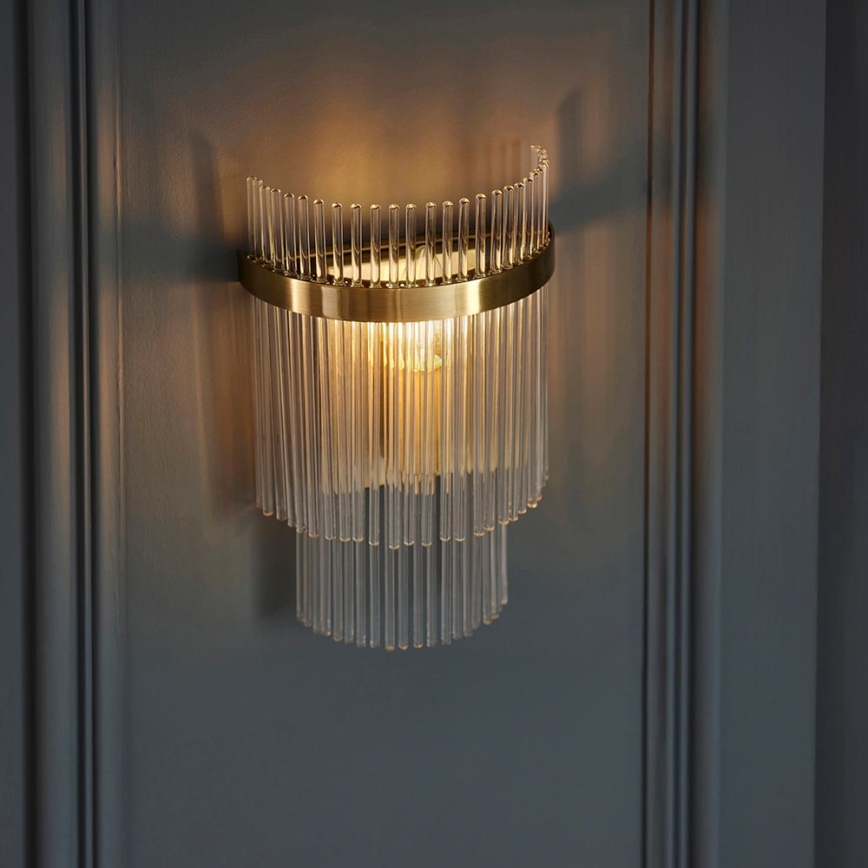Endon 99168 - Applique murale MARIETTA 1xE14/6W/230V laiton/transparent