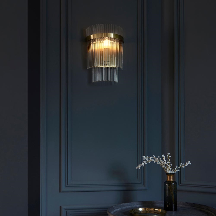 Endon 99168 - Applique murale MARIETTA 1xE14/6W/230V laiton/transparent