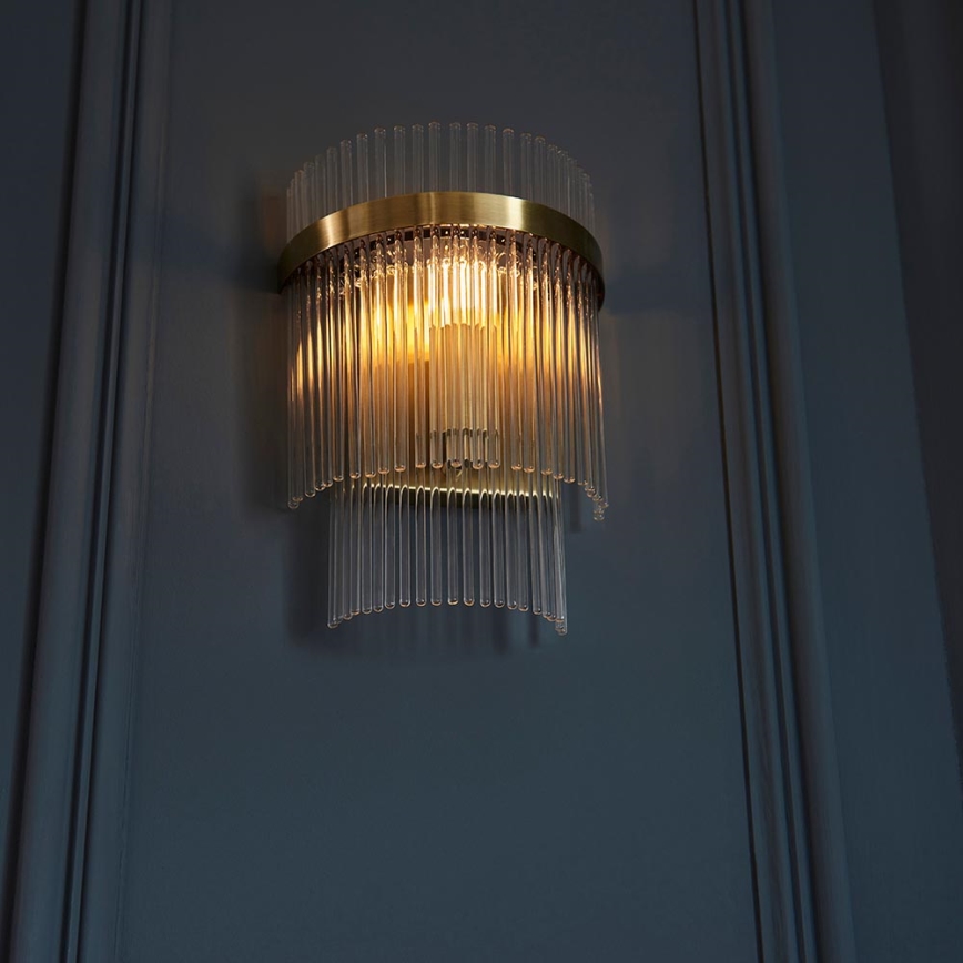 Endon 99168 - Applique murale MARIETTA 1xE14/6W/230V laiton/transparent