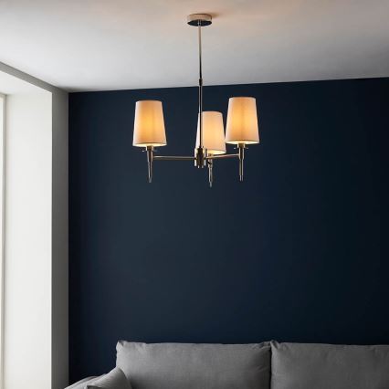 Endon 99455 - Suspension à tige 3xE14/6W/230V chromé brillant/blanc