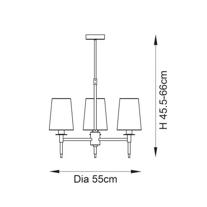 Endon 99456 - Lustre à tige 3xE14/6W/230V doré/blanc