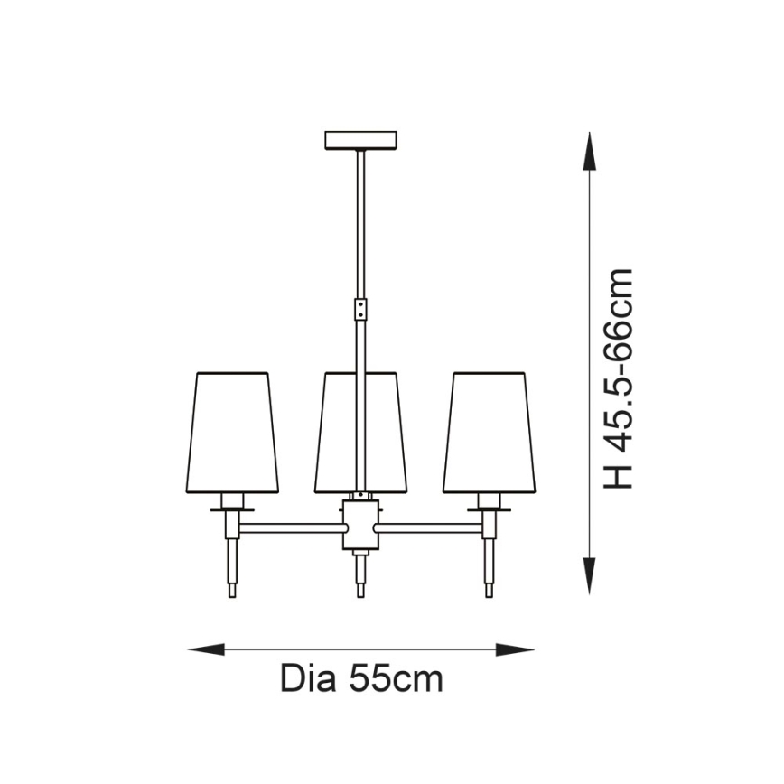 Endon 99456 - Lustre à tige 3xE14/6W/230V doré/blanc