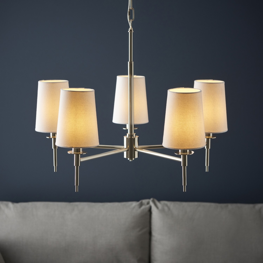 Endon 99457 - Lustre sur chaîne 5xE14/6W/230V chrome brillant/blanc
